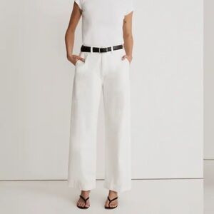 NEW Madewell The Harlow Wide Leg Trousers Jeans White Sz 25